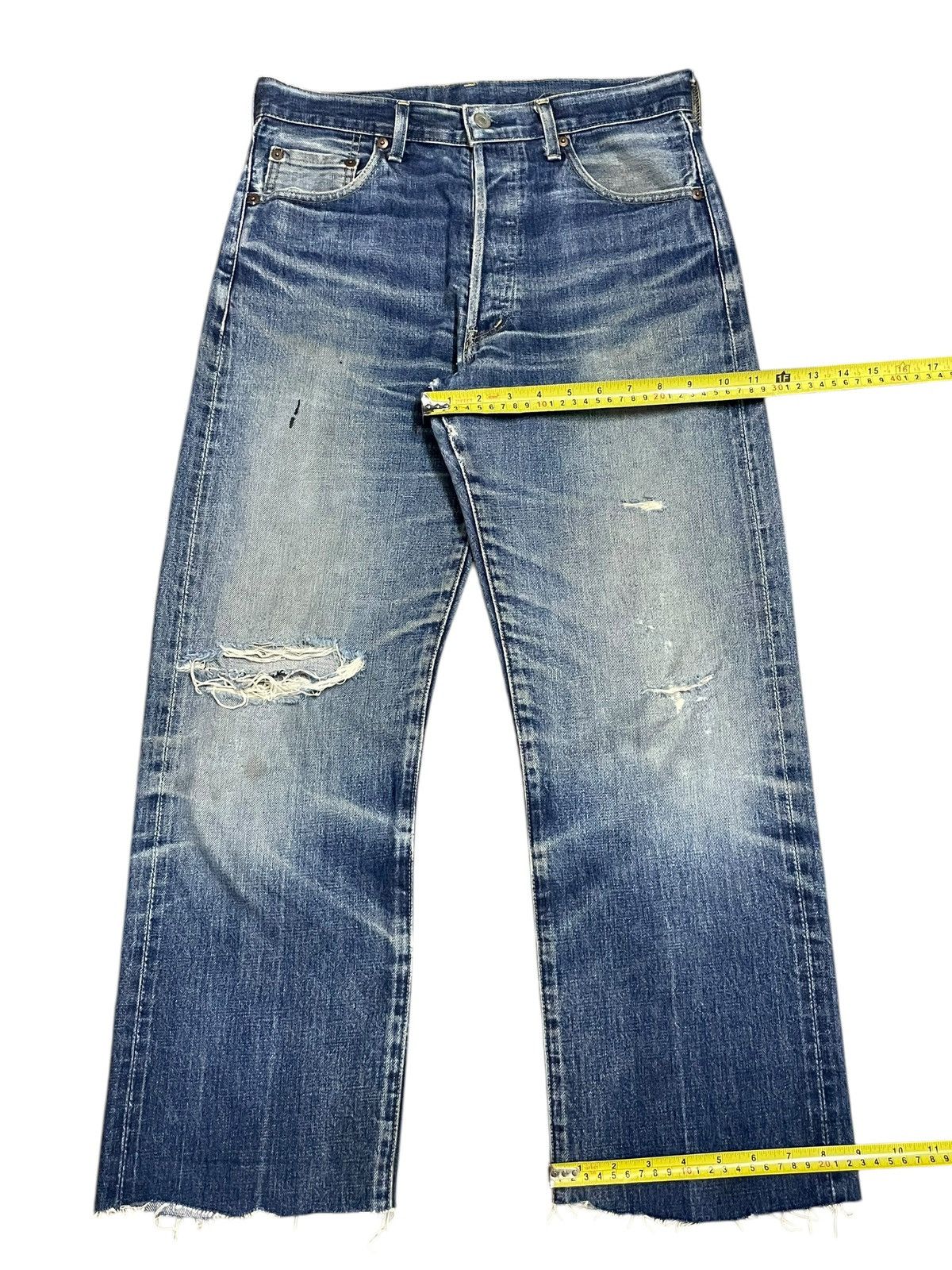 Levi's Vintage 80s Levi’s Big E Salvaged Distressed Cropped Jeans Size US 31 - 24 Thumbnail