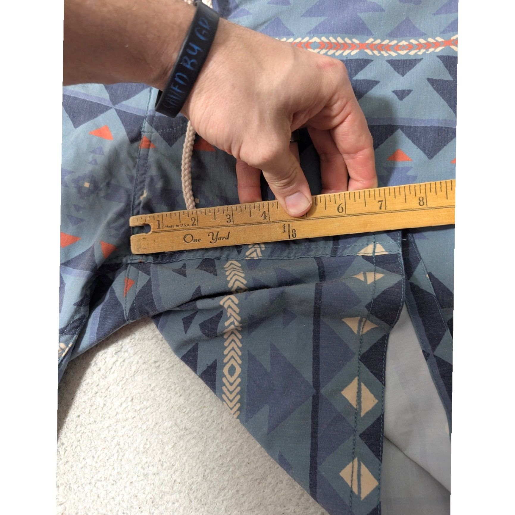 Faherty Faherty Board Shorts Mens 34 Blue Orange Aztec Geometric Stretch Quick Dry Pockets Drawstring Back Pocket Regu lar Men Size US 34 / EU 50 - 5 Thumbnail