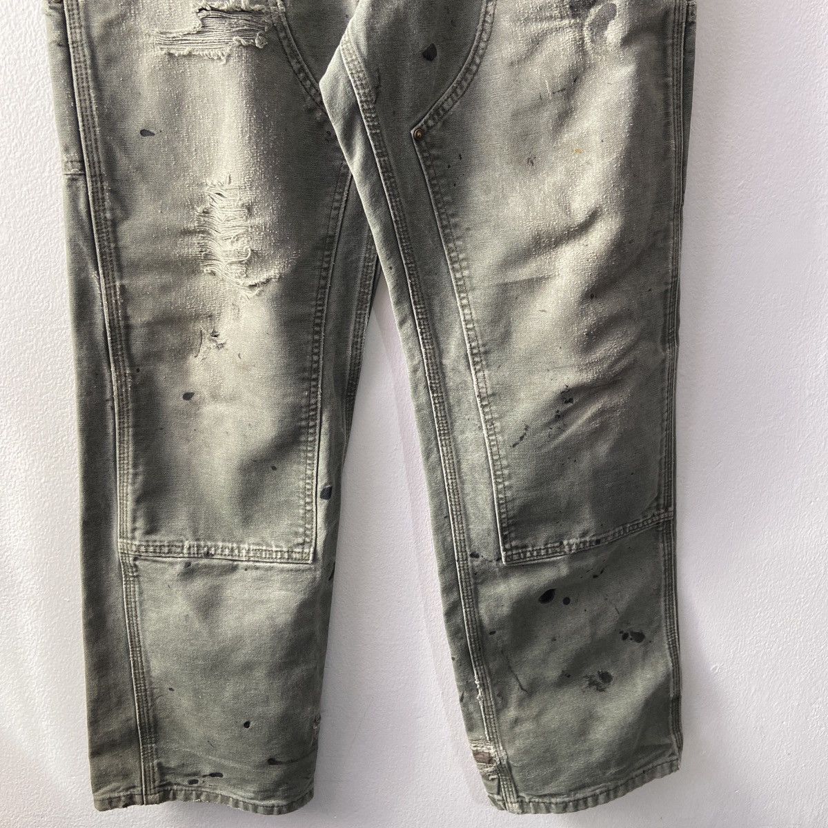 Carhartt × Vintage Distressed Faded Vintage Carhartt Double Knee Moss Green Size US 30 / EU 46 - 11 Thumbnail