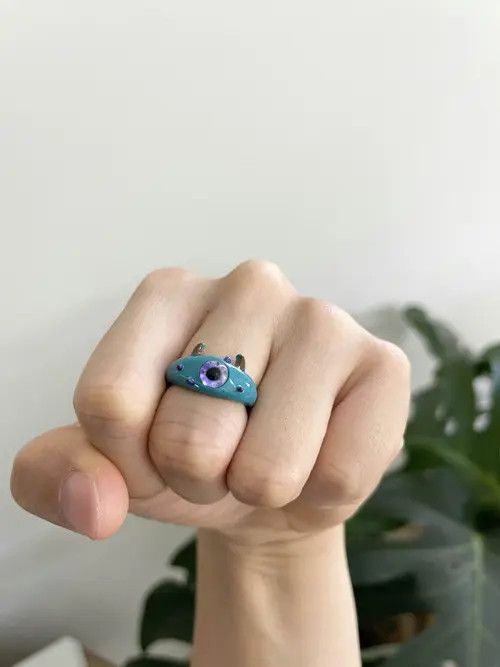 Vintage RARE Vintage Baby Evil Monster Eye Ring Size ONE SIZE - 2 Thumbnail