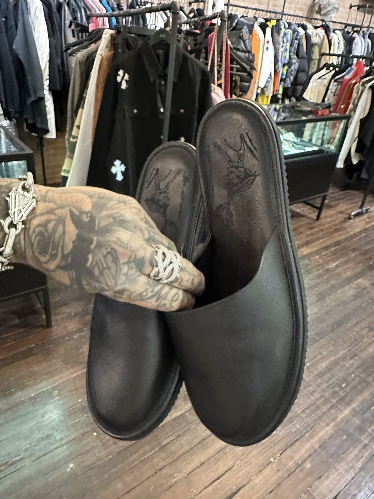 Enfants Riches Deprimes ERD indoor / outdoor leather slip on shoes sandals Size US 11 / EU 44 - 2 Thumbnail