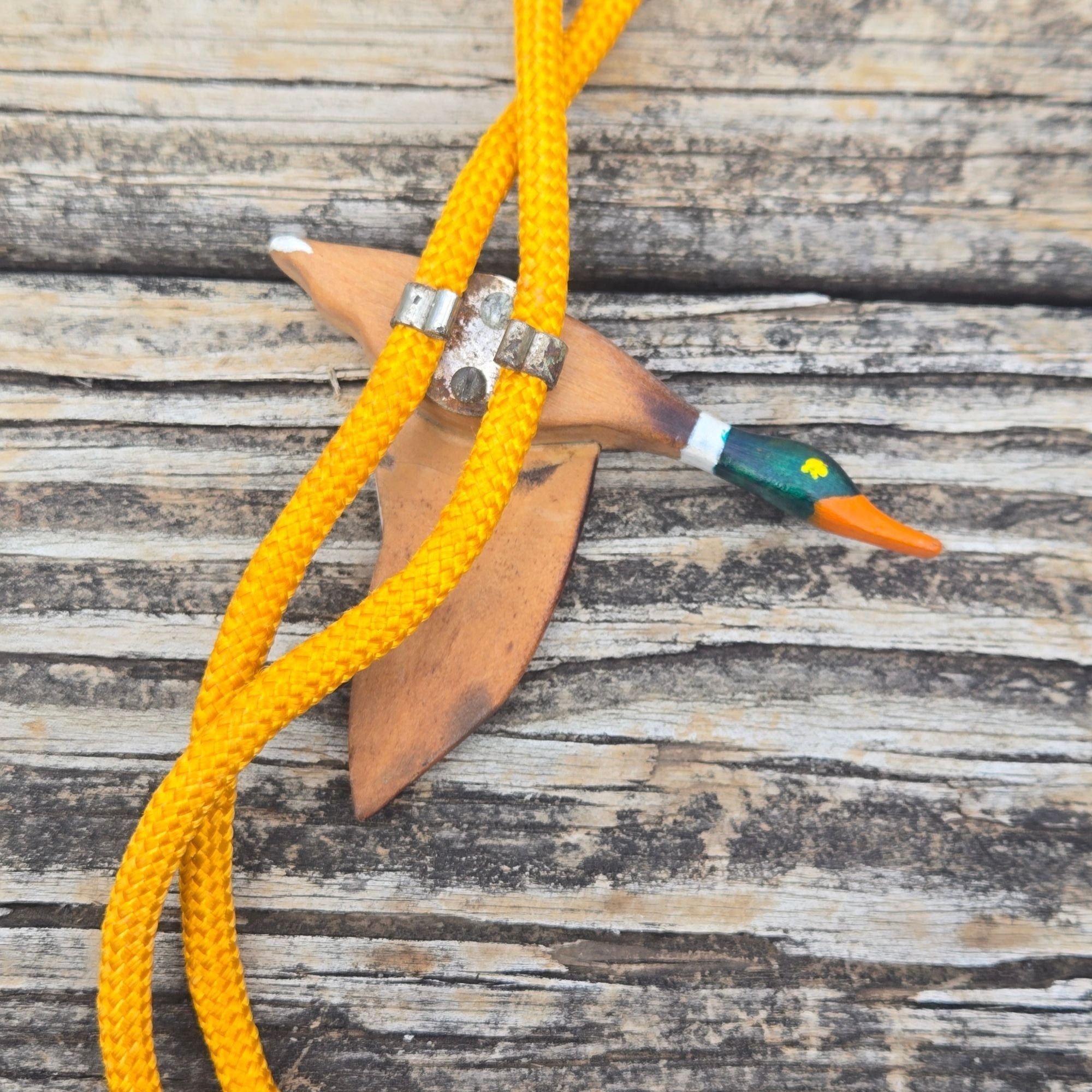 Other Vintage Mallard Duck Bolo Tie Wood Yellow Braided Cord Weste Size ONE SIZE - 7 Thumbnail