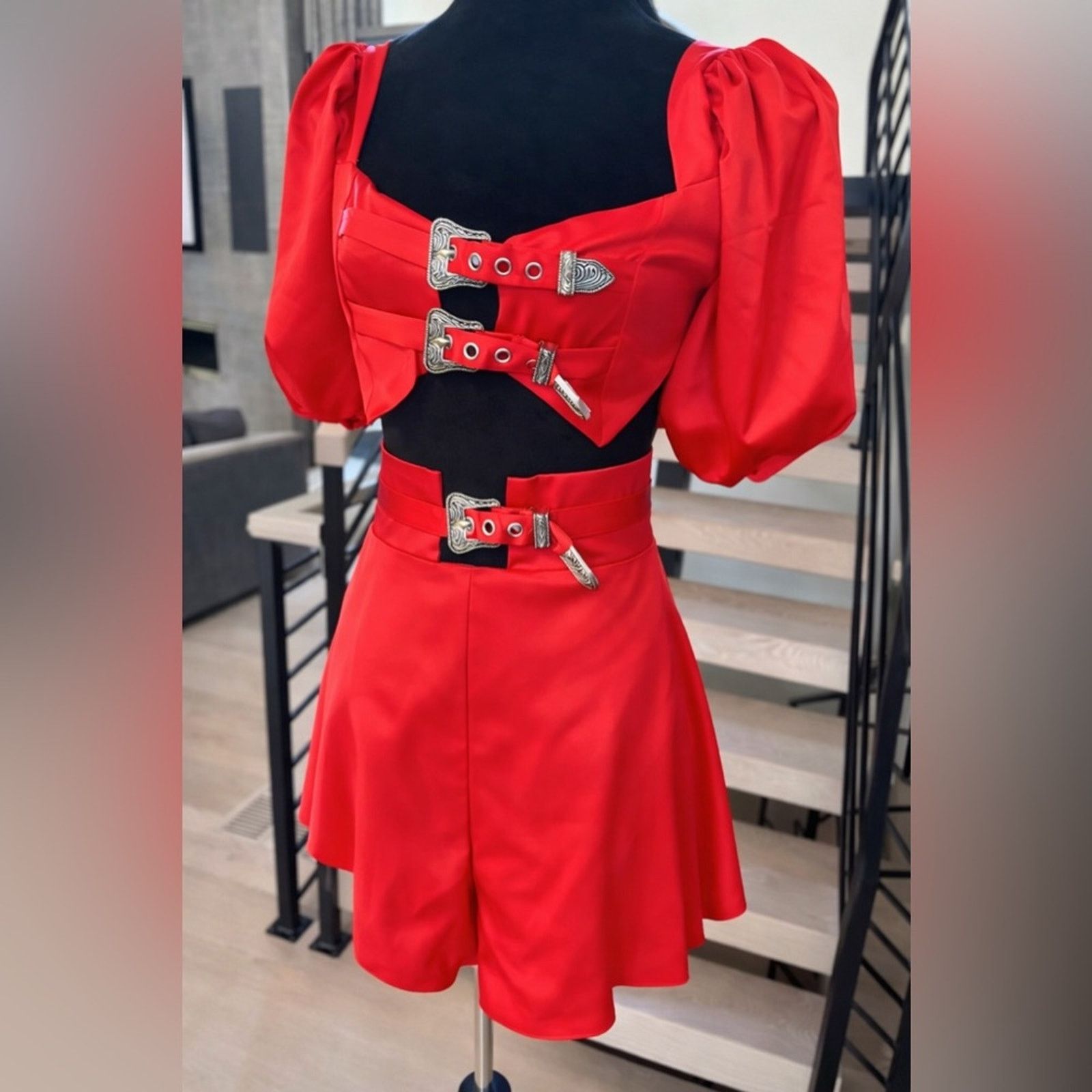 Other New Y2K Bold Red Buckle Highwaisted 2 piece set size S Size 26" / US 2 / IT 38 - 3 Thumbnail