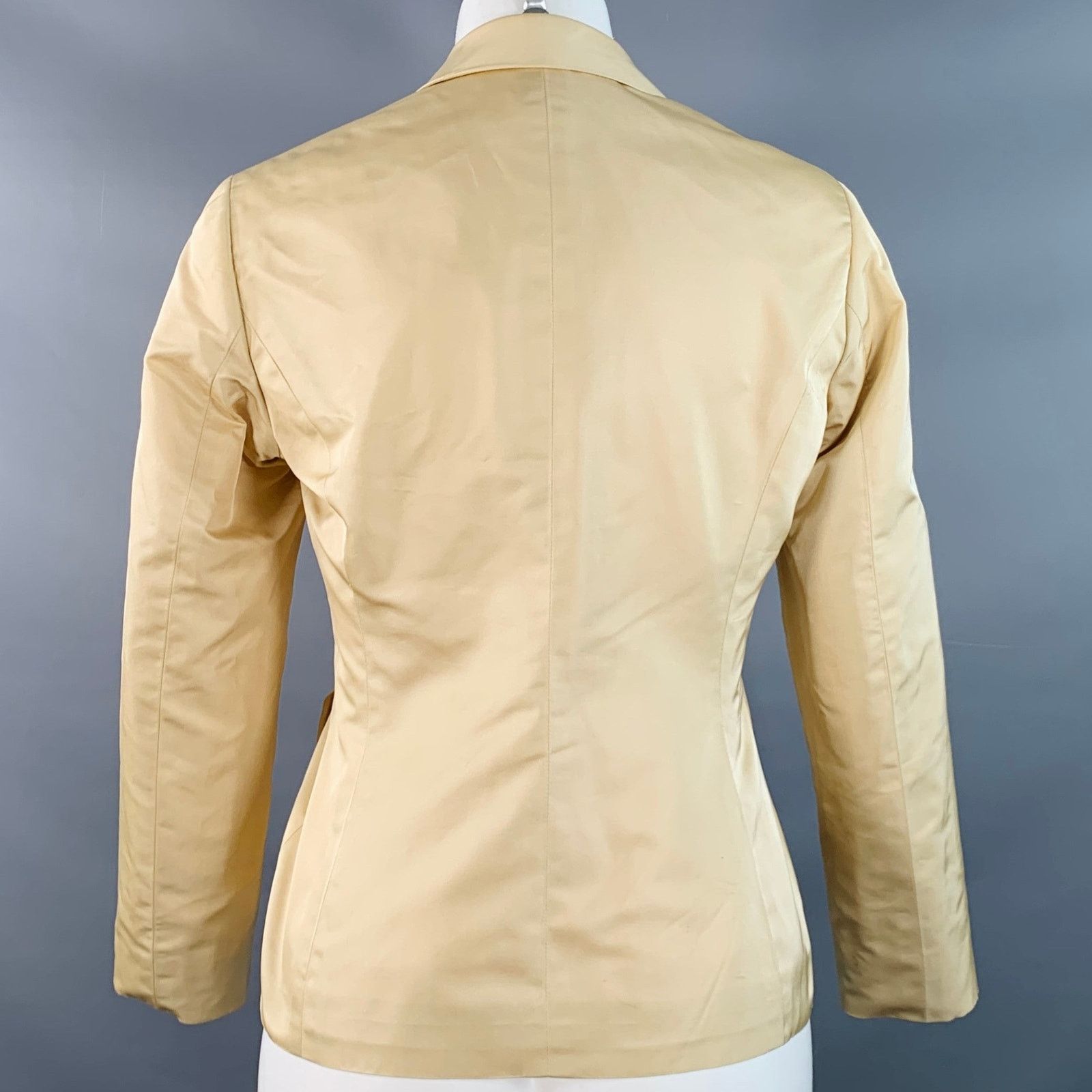Ralph Lauren Size 6 Beige Acetate Silk Notch Lapel Jacket Blazer Size M / US 6-8 / IT 42-44 - 3 Thumbnail