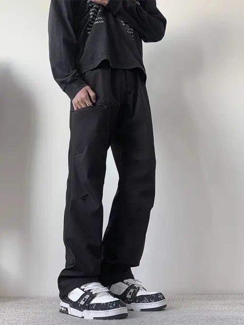 VIBE Black High Street Loose Fit Vintage Work Pants Size US 30 / EU 46 - 6 Thumbnail