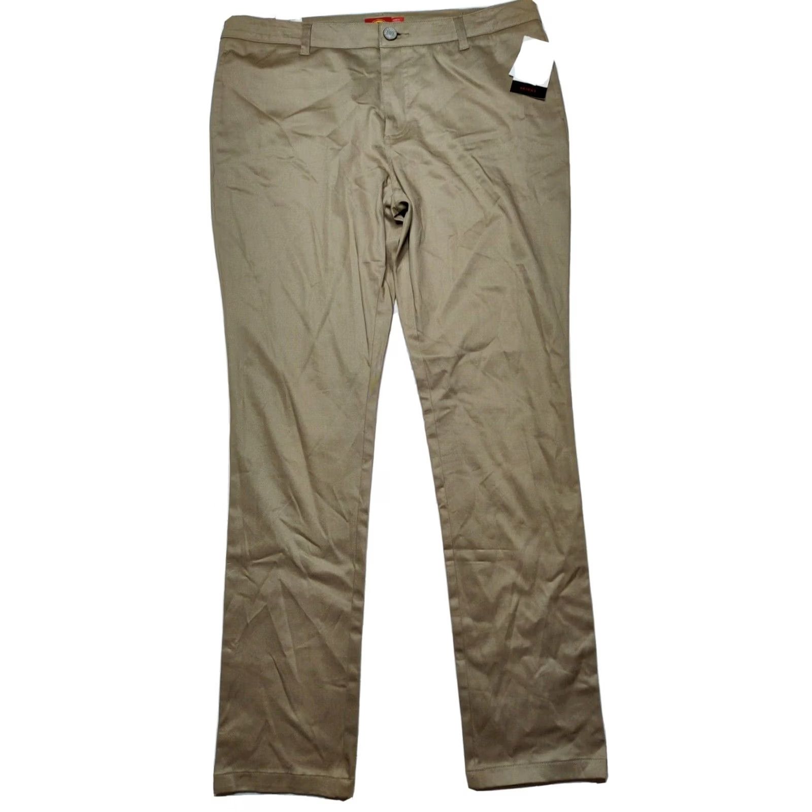 Dickies Dickies Women Junior Size 15 Skinny Mid Rise Stretch Khaki Pants NEW Size 36" / US 14 / IT 50 - 2 Thumbnail