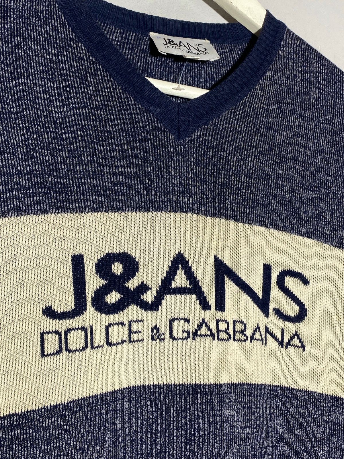Dolce & Gabbana Vintage 90s Dolce & Gabbana Jeans V-neck Women’s Sweater Size L / US 10 / IT 46 - 4 Thumbnail