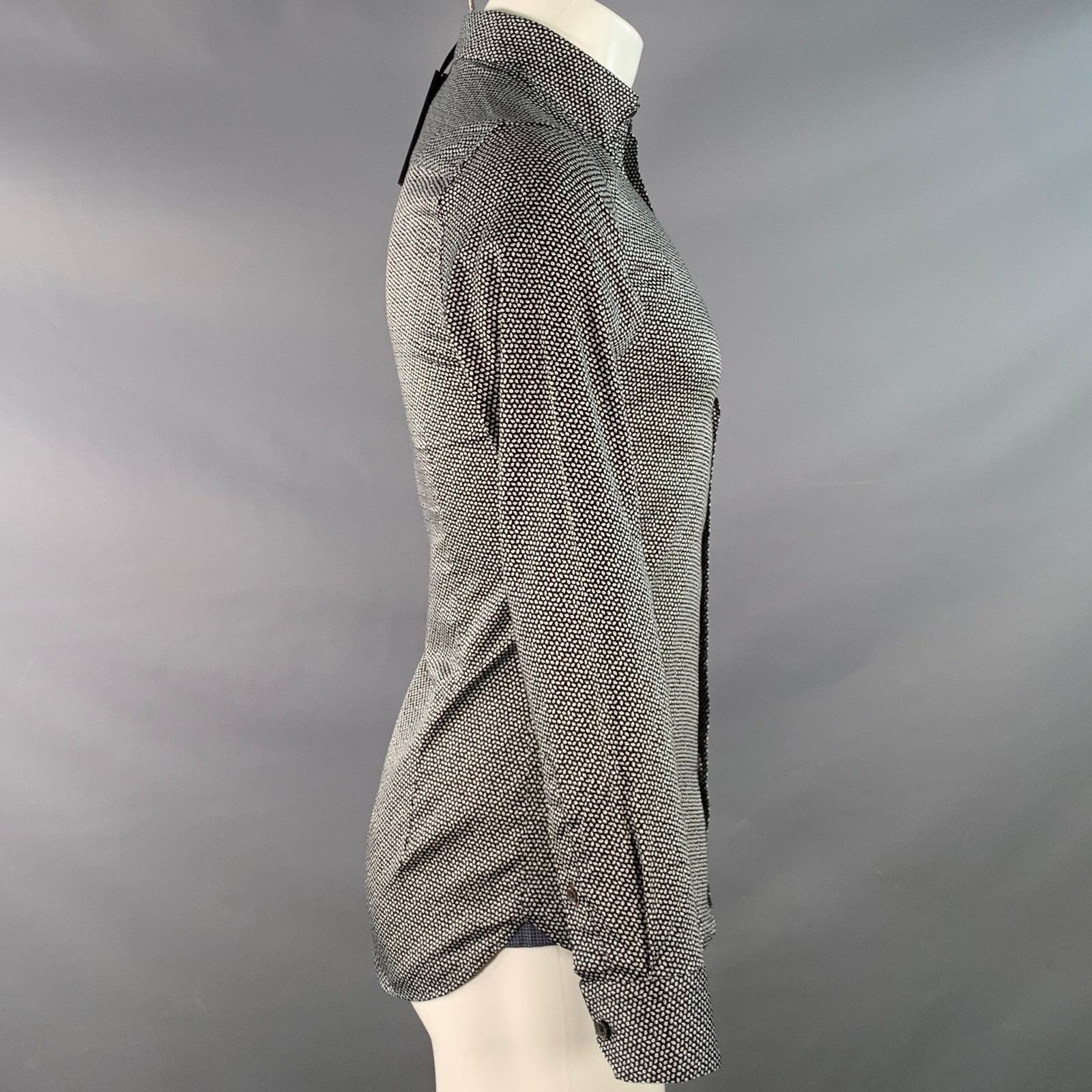 Ted Baker Blolet Black White Leaves Cotton Spread Collar Long Sleeve Size US S / EU 44-46 / 1 - 3 Thumbnail