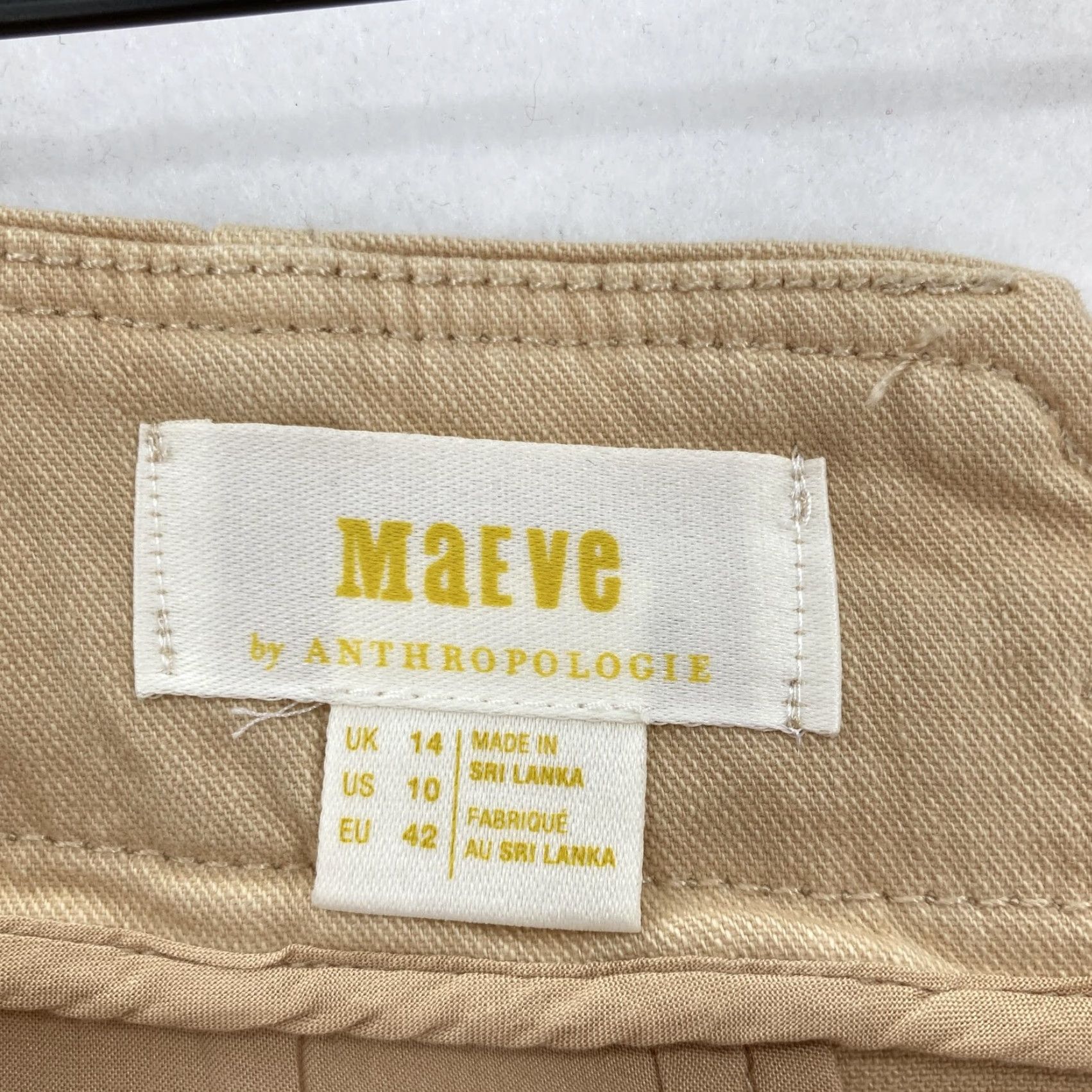 Vintage Maeve Pants Womens 10 Beige Wide Leg Pleated Crop Stretch Twill Front Pockets Zip Button Preppy Workwear Casual Size 32" / US 10 / IT 46 - 5 Thumbnail
