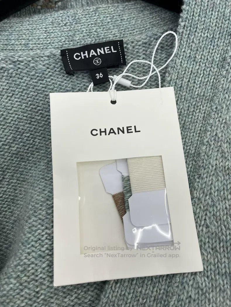 Chanel Chanel Green coffee color-blocked striped cashmere knitted Size XS / US 0-2 / IT 36-38 - 5 Thumbnail