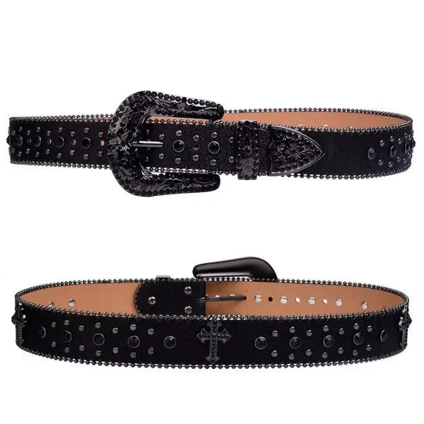 Leather Sachiko x Asai 115 cm Cross Ice Big Logo Y2K PU Leather Belt Size ONE SIZE - 6 Thumbnail