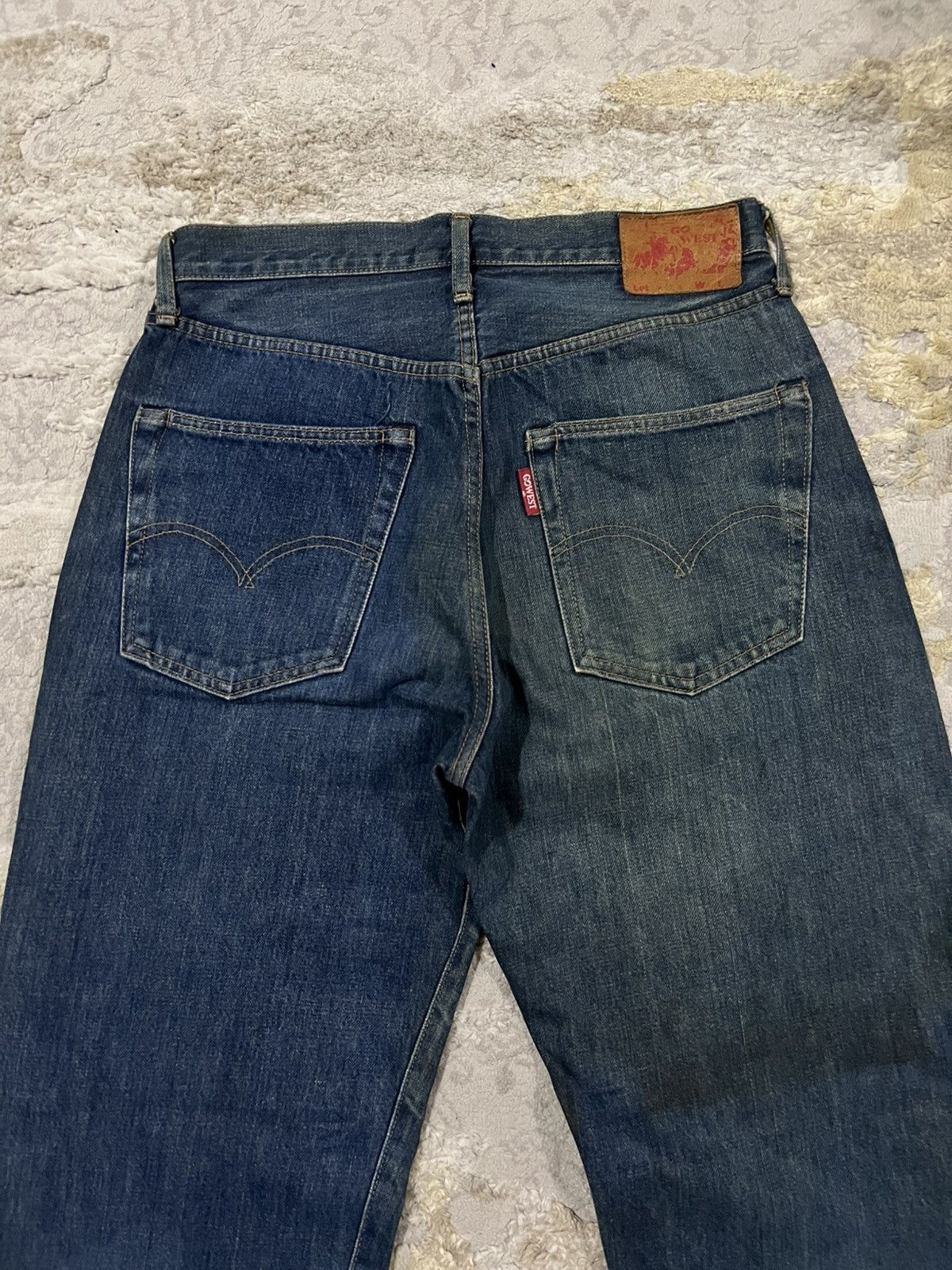 Oni Vintage Gowest Beautiful Faded Regular Selvaged Denim 501 Size US 30 / EU 46 - 4 Thumbnail