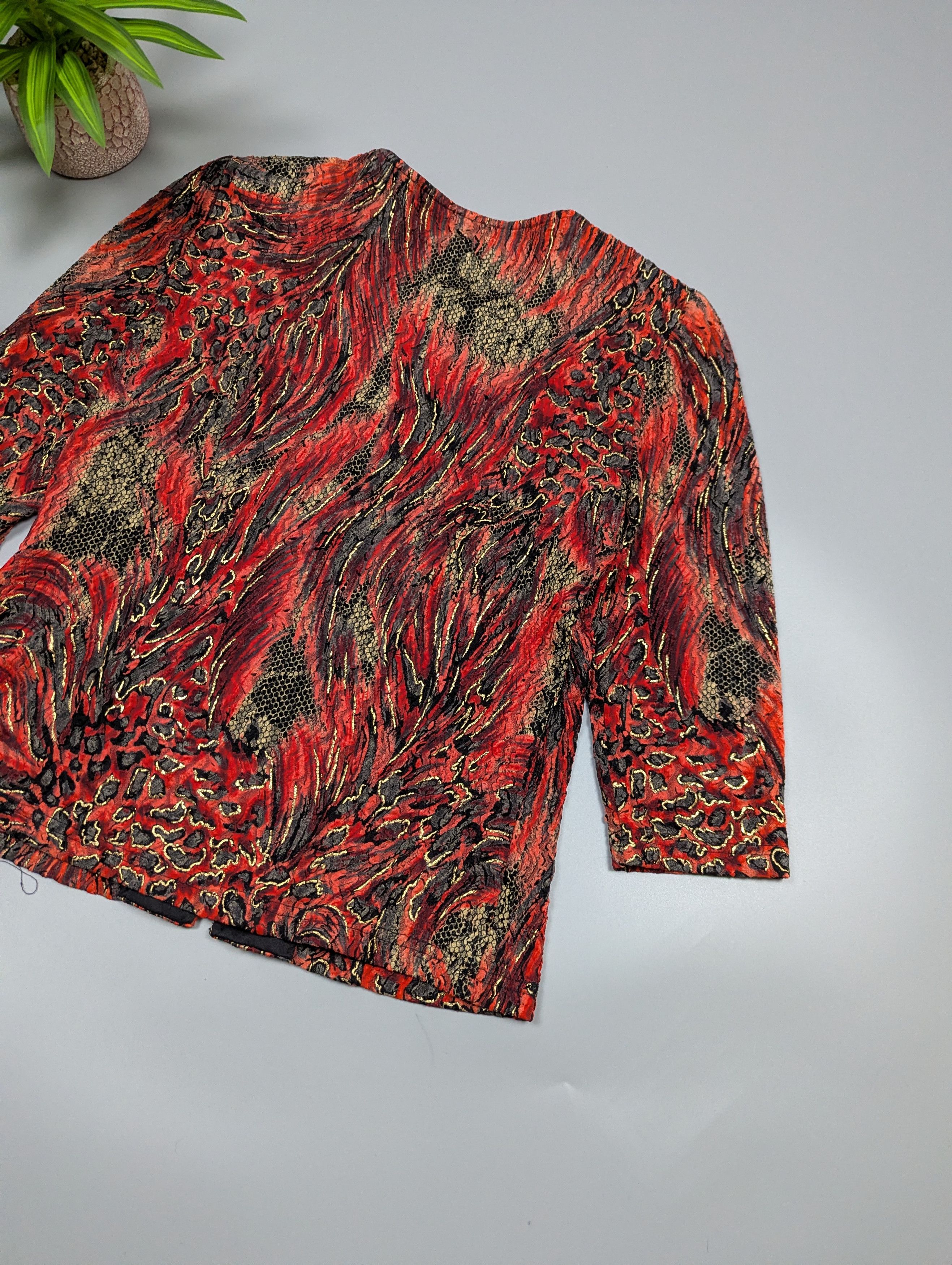 Joseph Ribkoff Vintage Joseph Ribkoff Zip Top Jacket Red Black Gold Size XL / US 12-14 / IT 48-50 - 17 Thumbnail