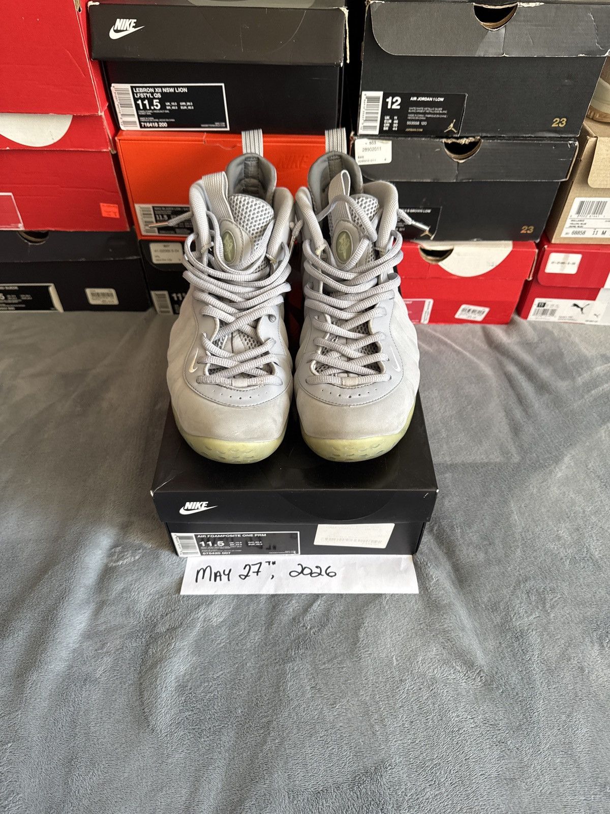 Nike Nike Air Foamposite PRM ‘Wolf Grey’ Size US 11.5 / EU 44-45 - 2 Thumbnail