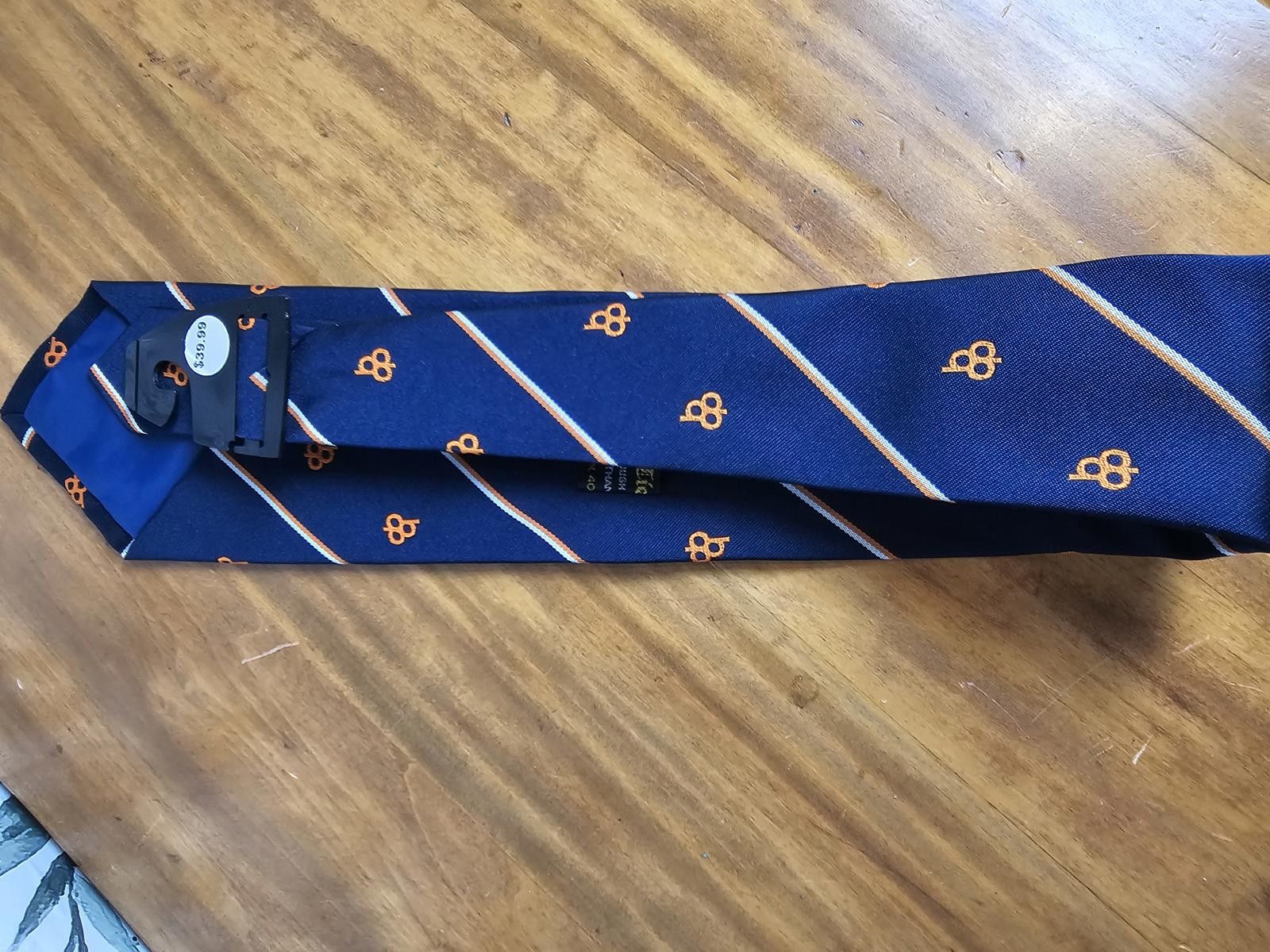 Tudor NWT Tudor Tie Navy Blue Mens Orange Pattern Size ONE SIZE - 4 Thumbnail