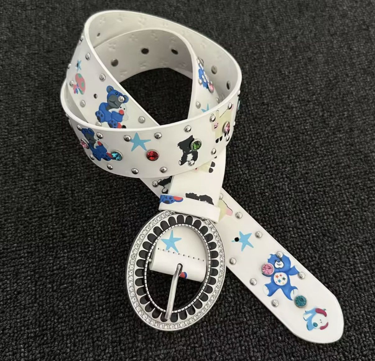 Japanese Brand Rhinestone Cartoon Rivet Buckle Belt Size ONE SIZE - 1 Thumbnail