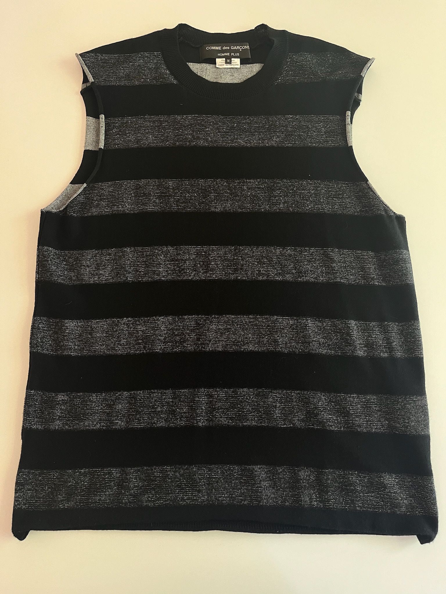 CDG Homme Plus ad2020 silver striped vest