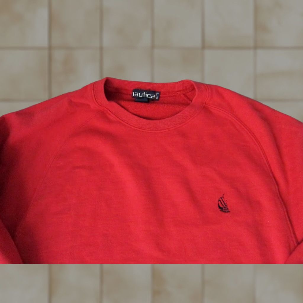 Nautica VINTAGE Nautica Sweater Mens Pullover Crew Neck Long Sleeve Knit 90s Logo Purple L Size US L / EU 52-54 / 3 - 1 Thumbnail