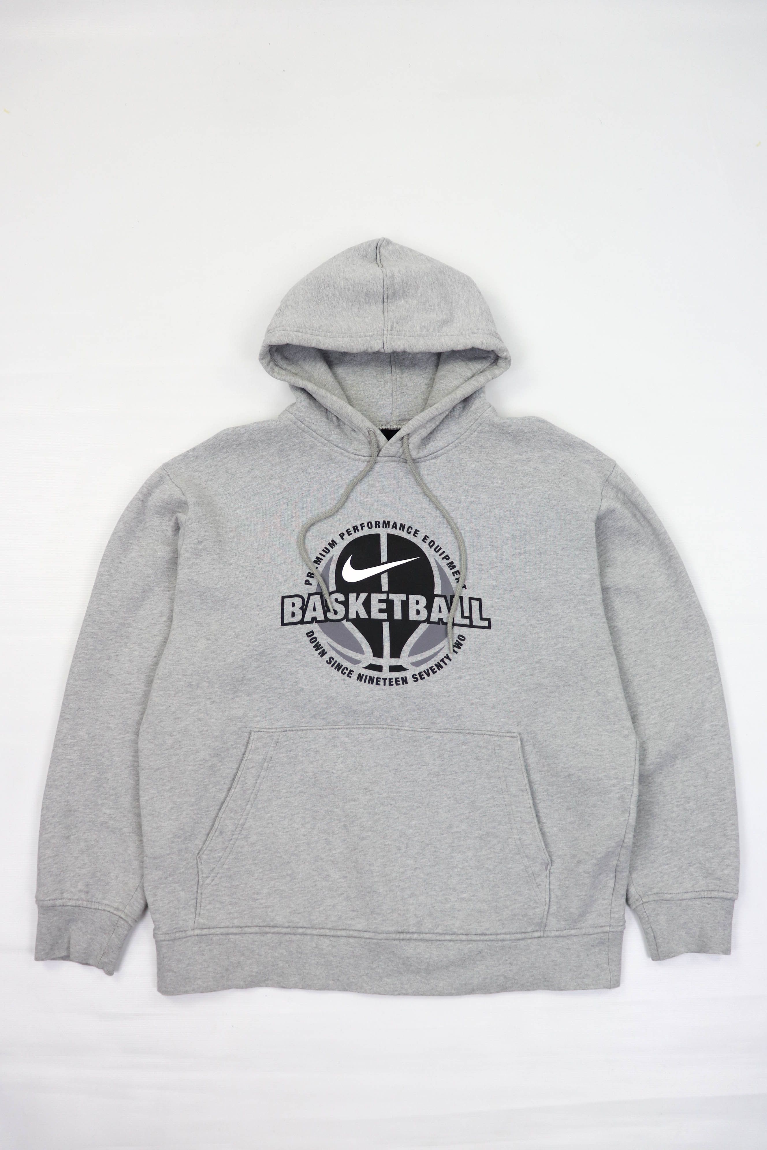Nike Vintage 00s Basketball Gray Graphics Hoodie