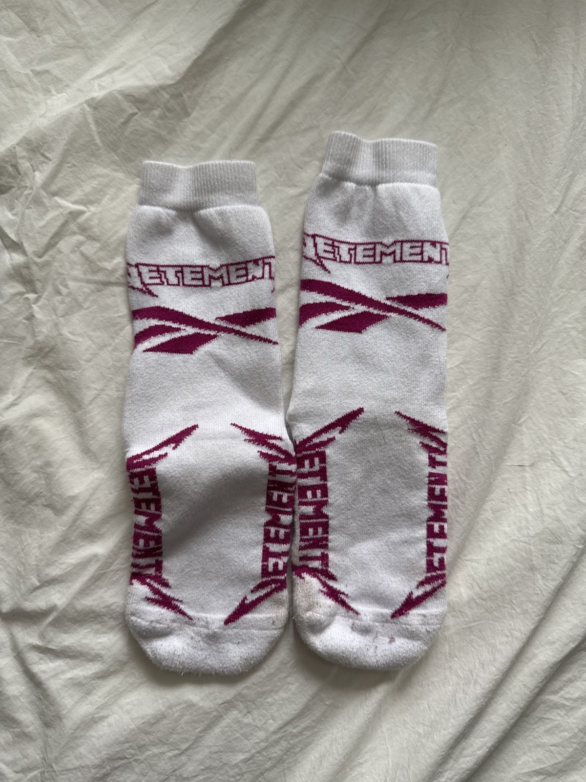 Vetements Pink / White Heavy Metal socks Size ONE SIZE - 2 Thumbnail