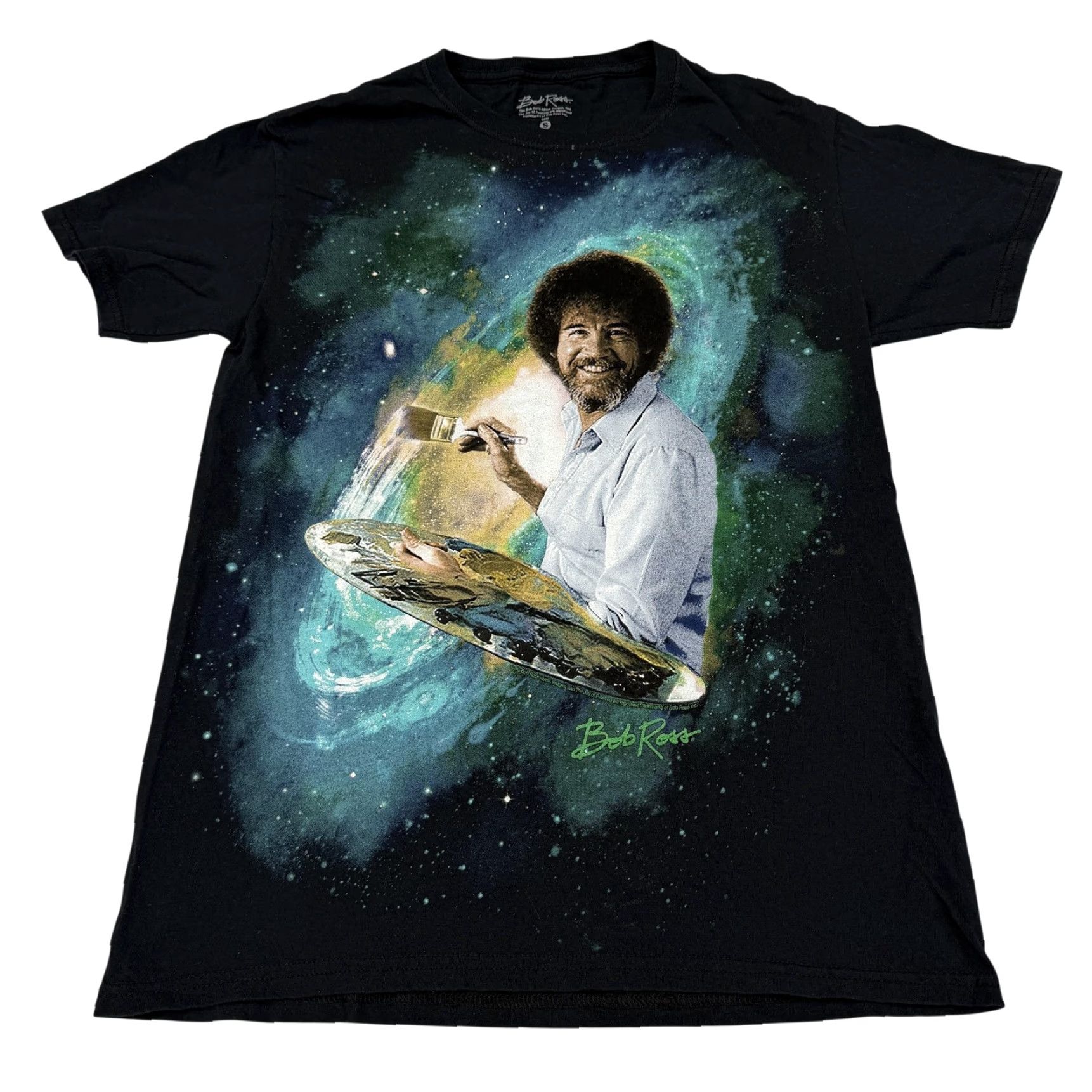 Vintage Bob Ross Shirt Mens Small Black Galaxy Space Painter Graphic T-Shirt Tee Size US S / EU 44-46 / 1 - 2 Thumbnail
