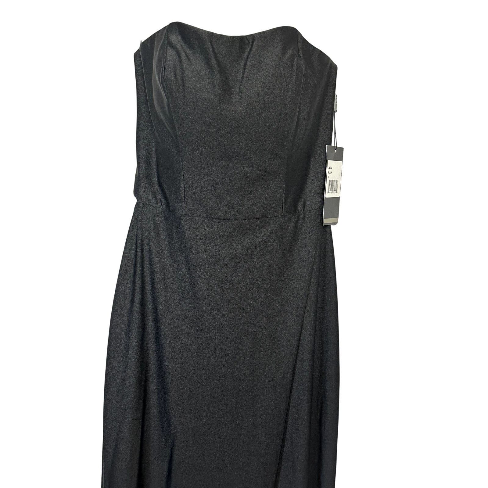 Other La Femme Maxi Dress Strapless Crisscross Slit Black 0 NWT Size XS / US 0-2 / IT 36-38 - 3 Thumbnail