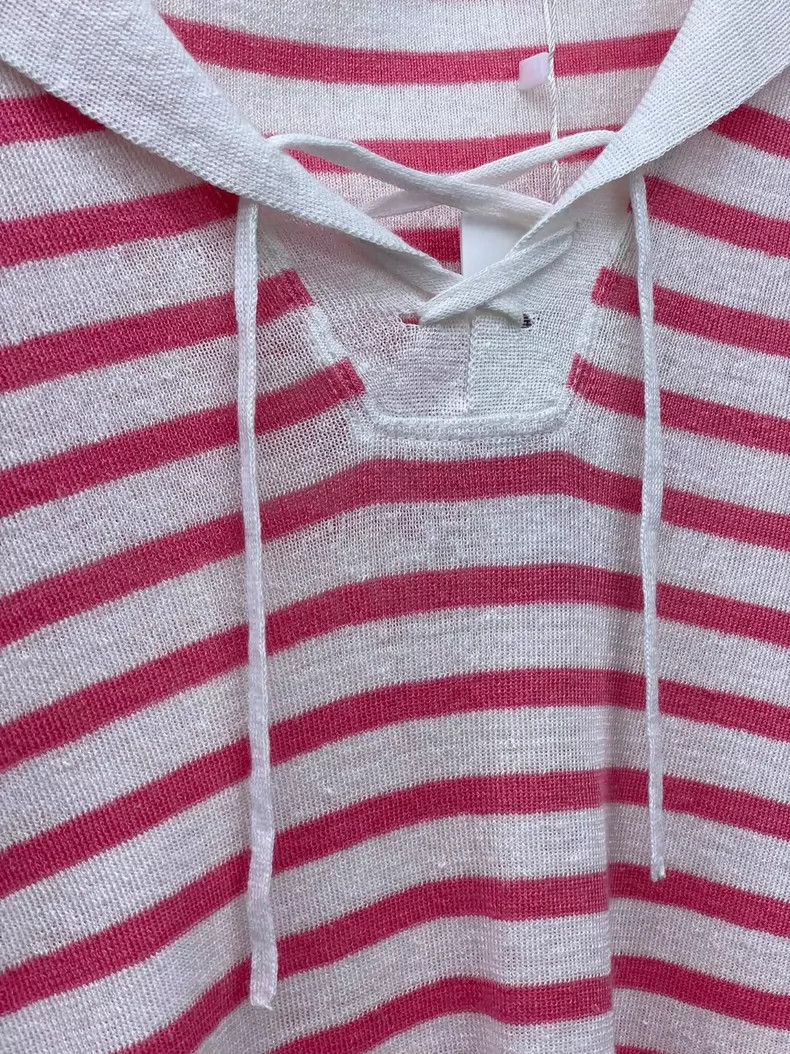 Dior Dior Pink striped navy collar sweater 2504-Nextarrow Size XXS / US 00 / IT 34 - 4 Thumbnail