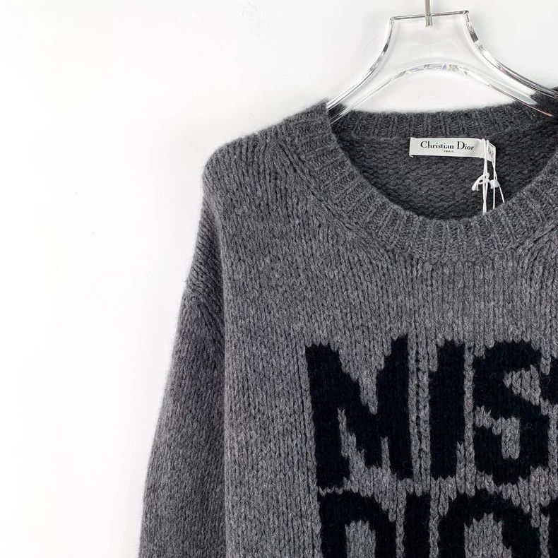 Dior Dior 24 dark gray letter inlaid round-neck long-sleeved kni Size XS / US 0-2 / IT 36-38 - 3 Thumbnail