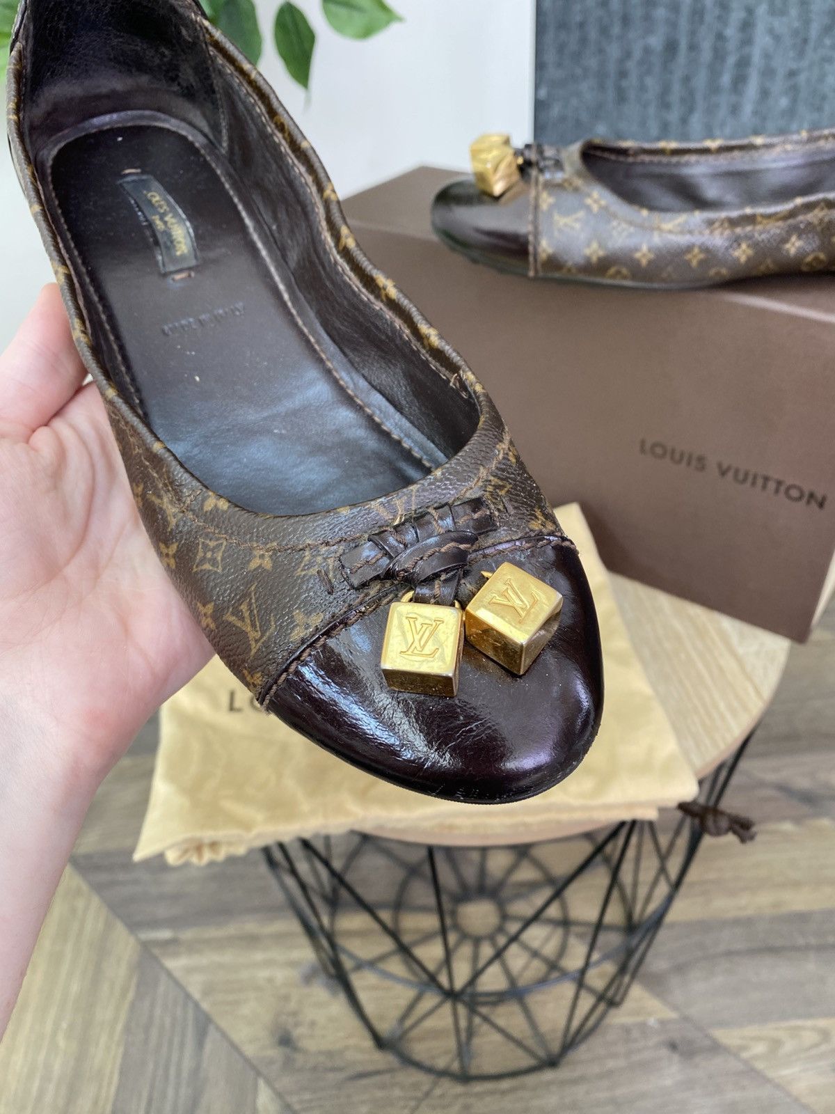 Louis Vuitton Vintage LOUIS VUITTON Monogram Flat Pumps Size US 9 / IT 39 - 5 Thumbnail