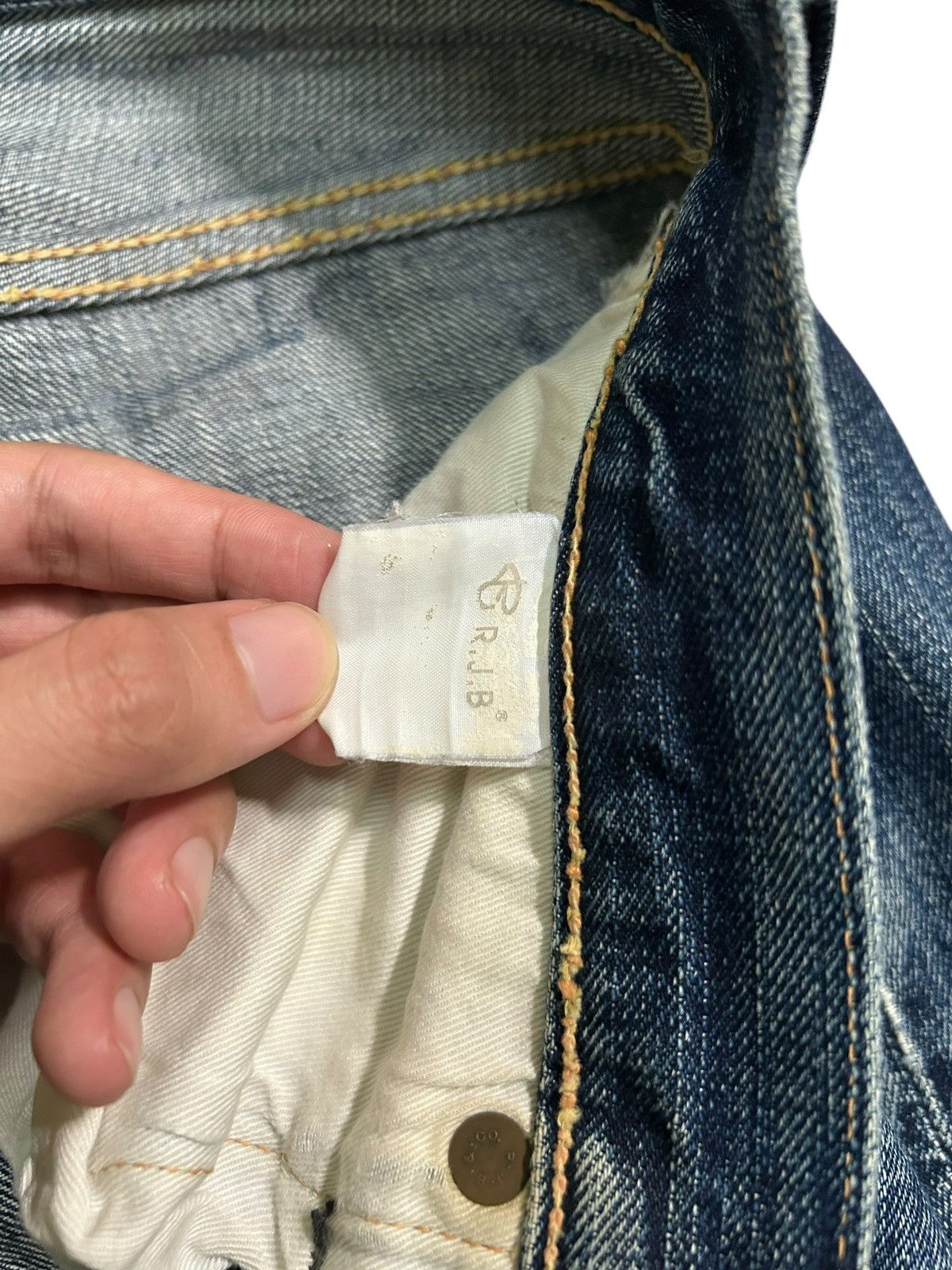 Japanese Brand × Kapital × Vintage R.J.B JAPAN SELVEDGE DISTRESSED DENIM ☠️🎌🎌 Size US 34 / EU 50 - 11 Thumbnail