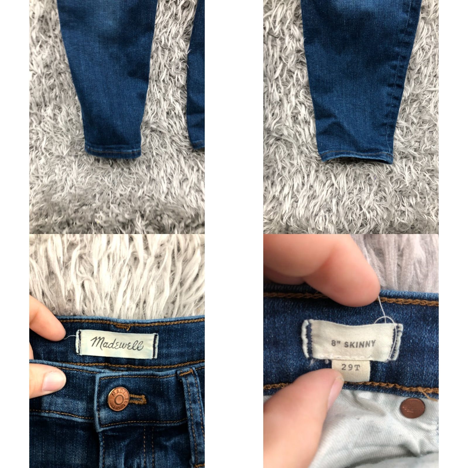 Madewell Madewell Jeans 8" Skinny Size 29 Tall Womens Medium Wash Blue Regular Rise 8.5-10.5 5-Pocket Denim Blue Mens? Size 29" - 8 Thumbnail