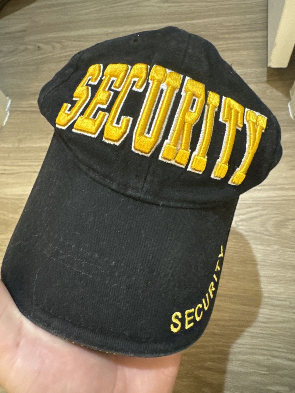 Vintage Black Security Hat Size ONE SIZE - 2 Thumbnail
