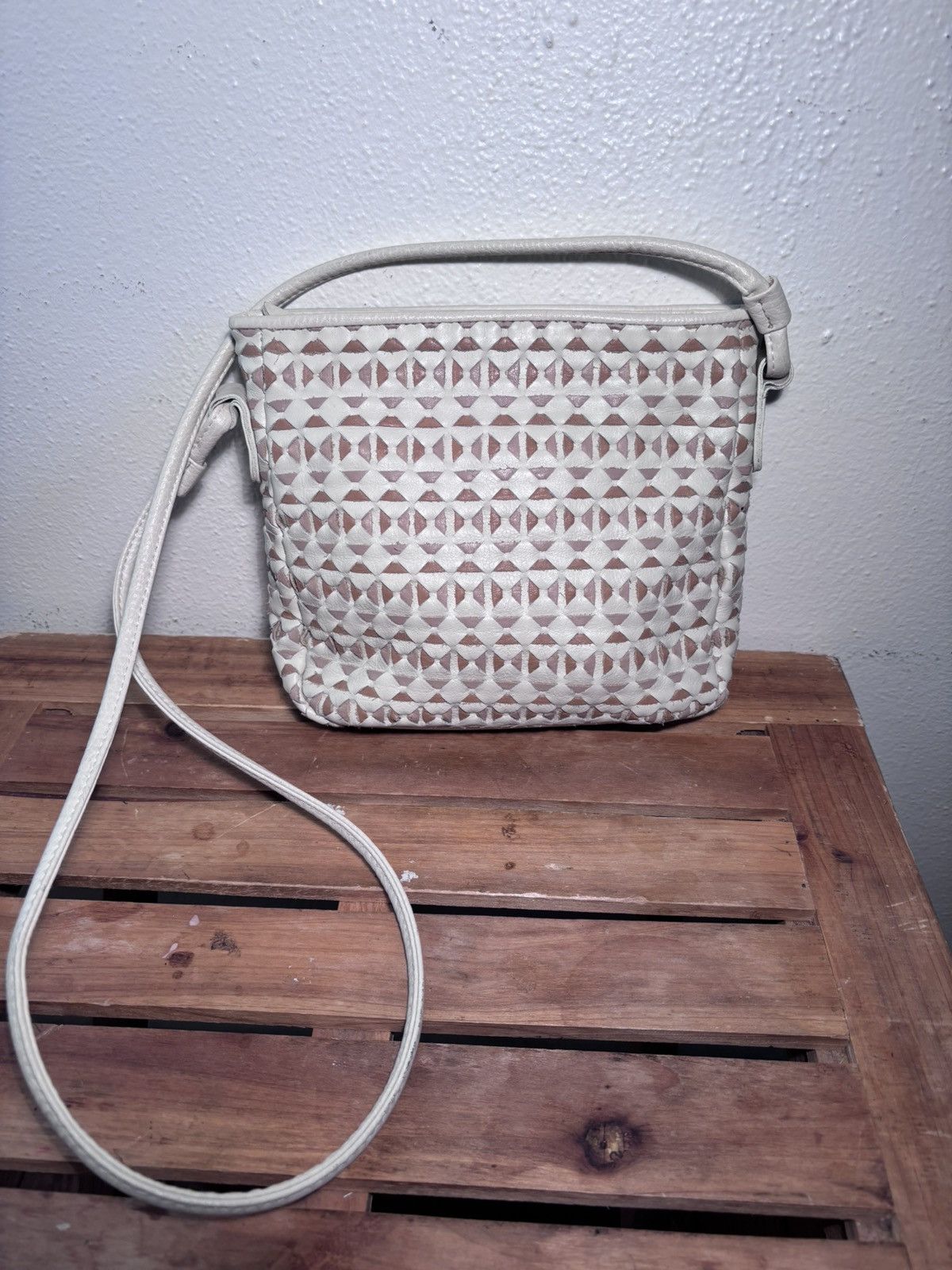 Vintage Woven Leather Crossbody Purse Bag Size ONE SIZE - 1 Thumbnail
