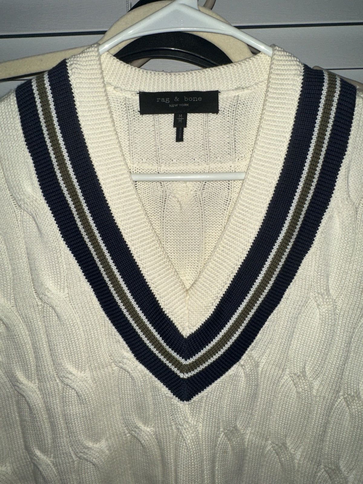 Rag & Bone Preppy V Cut Woven Knit Sleeveless Sweater Size US M / EU 48-50 / 2 - 7 Thumbnail