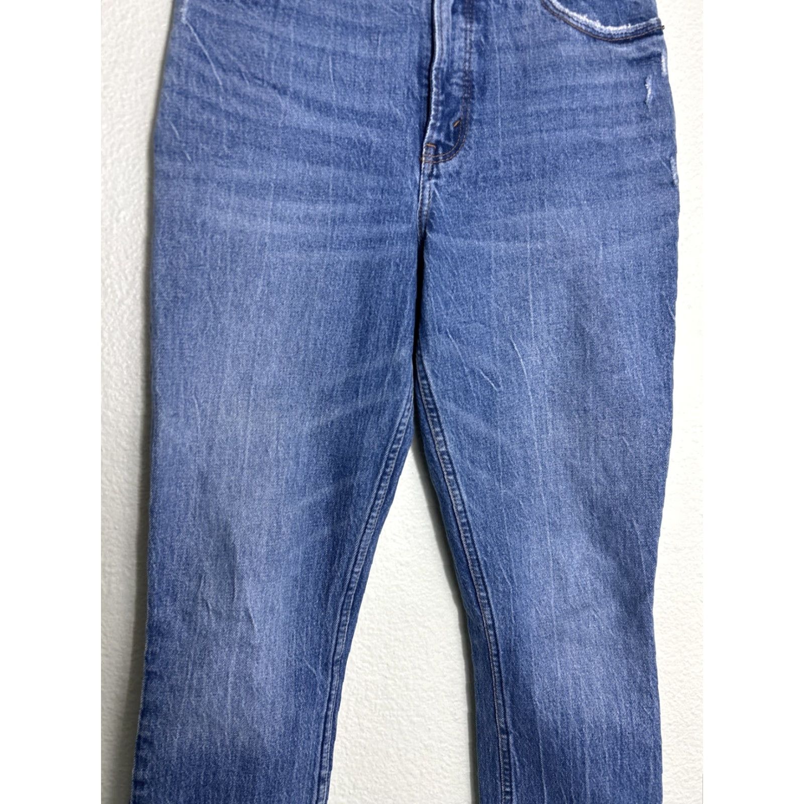 Abercrombie & Fitch Abercrombie & Fitch curve love the skinny high rise jeans Womens 2/26 Distressed Blue 27in Inseam Jeans Size 26" / US 2 / IT 38 - 3 Thumbnail