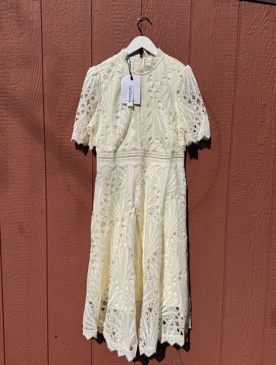 Other Catchall Women’s 3XL Ivory Lace Fit & Flare Midi Dress Size 3XL / US 20-22 - 1 Thumbnail