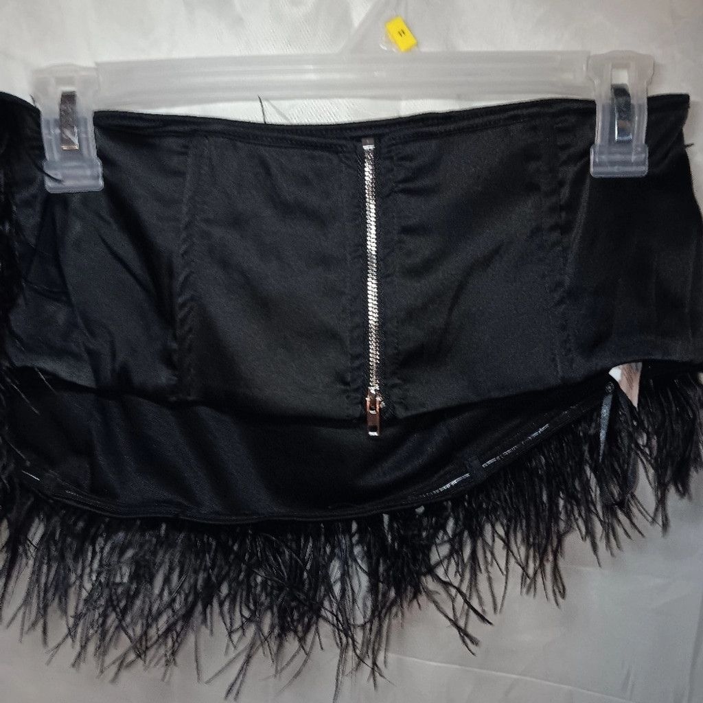 Missguided missguided, black hairy tube top w/zipper back, Size 6, nwot Size M / US 6-8 / IT 42-44 - 3 Thumbnail