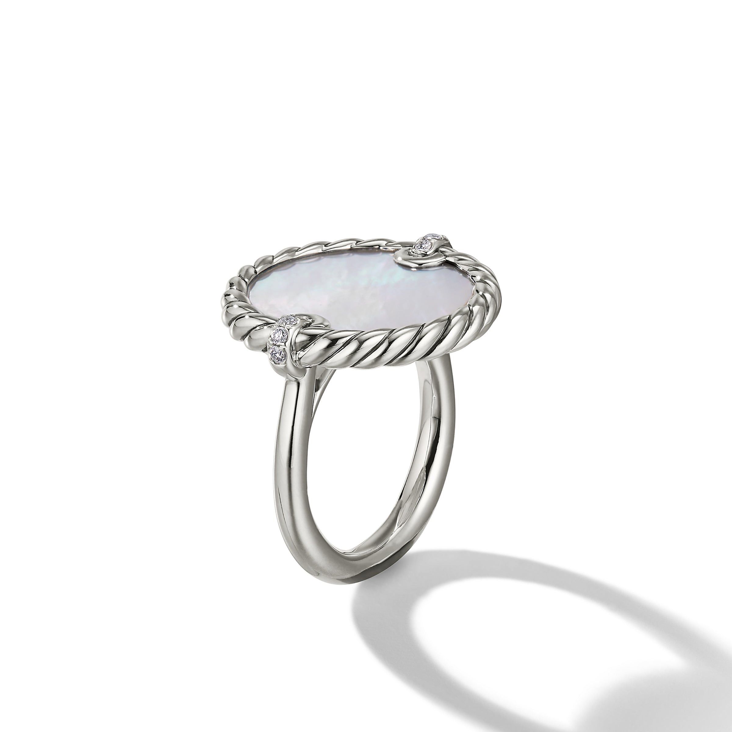 David Yurman o1w1db10325 Elements Ring Silver with Mother of Pearl Size ONE SIZE - 1 Thumbnail