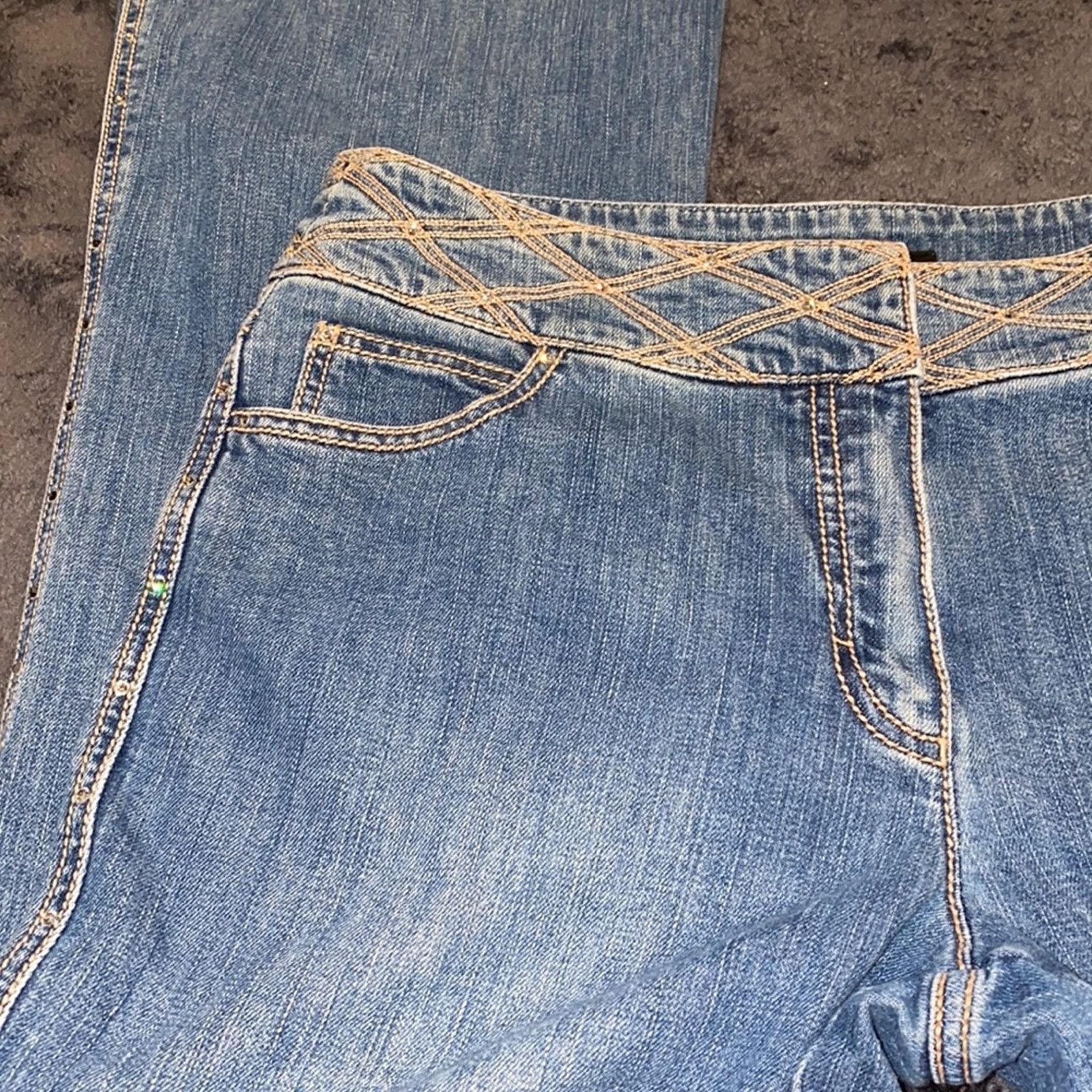 Escada Vintage ESCADA Rhinestones Bootcut Jeans SZ.40 Size 32" / US 10 / IT 46 - 2 Thumbnail