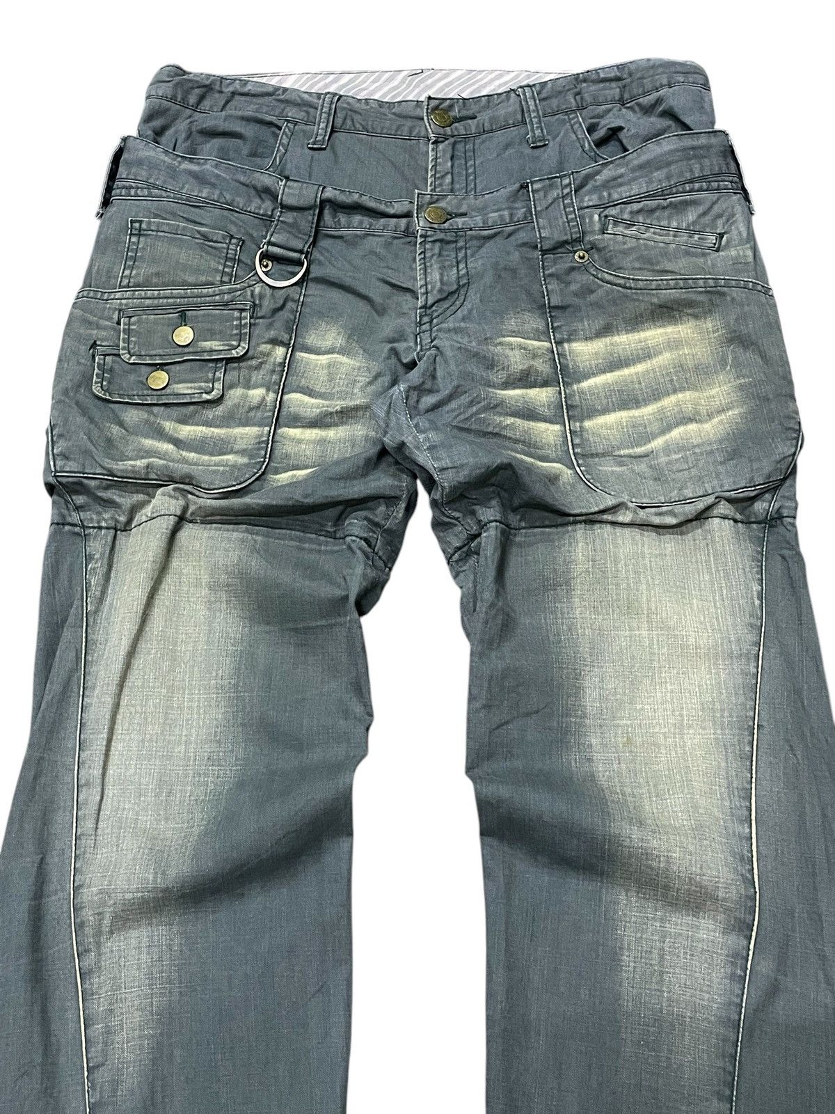 5351 POUR LES HOMMES × PPFM PPFM Japan Layered Double Waist Pocket Punk Wash Pants Size US 34 / EU 50 - 9 Thumbnail