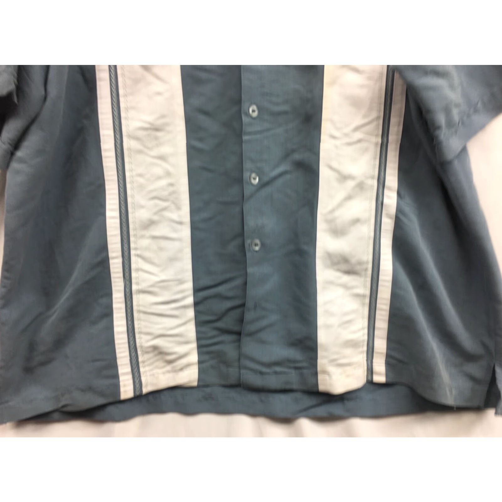 Cubavera VINTAGE Cubavera Shirt Mens 2XL Blue Short Sleeve Striped Button Up Casual Men’s Classic, USA, American, All Seasons, Breathable, Easy Care Size US XXL / EU 58 / 5 - 4 Thumbnail