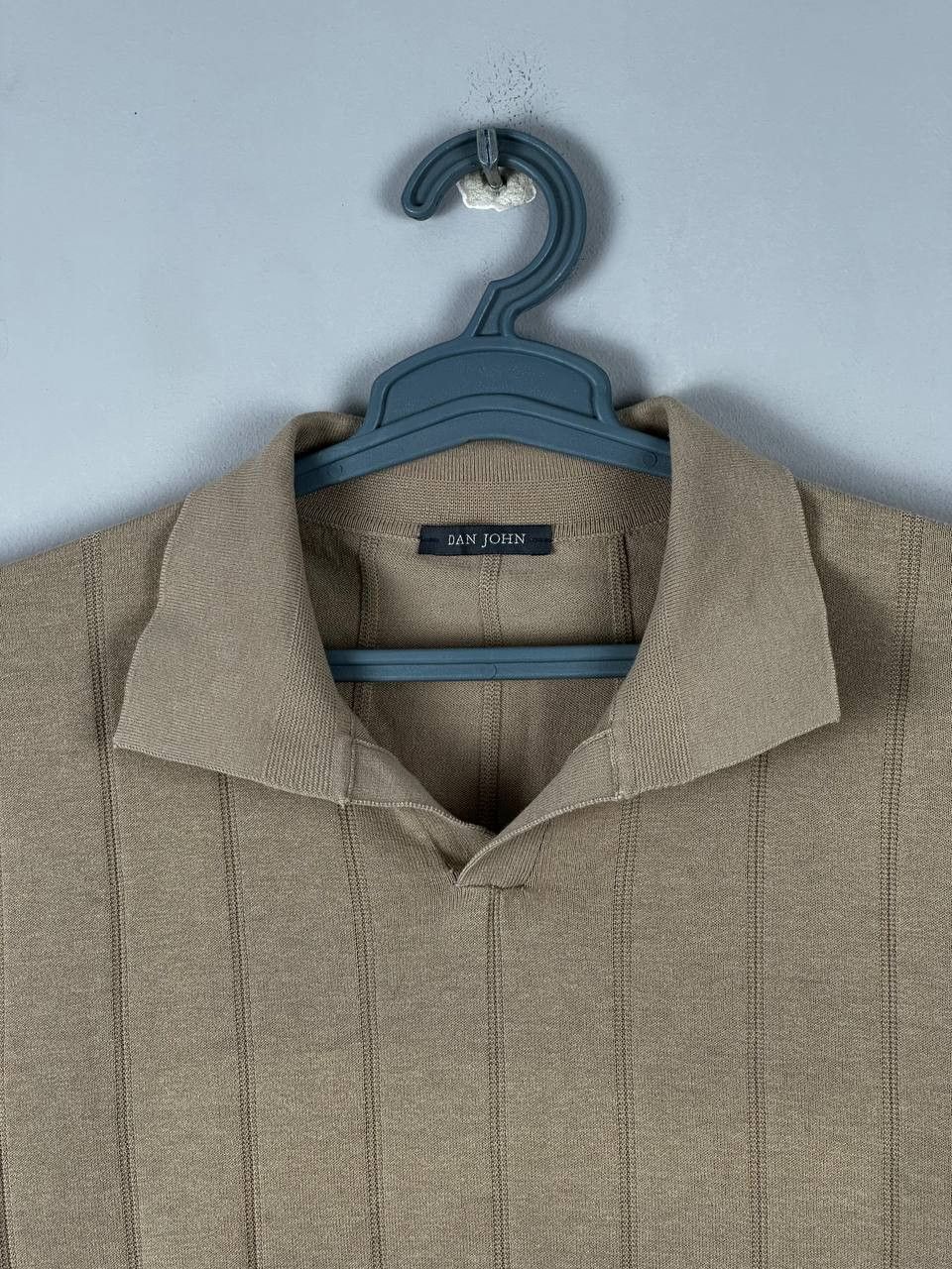 Vintage Dan John Luxury Beige Knitted Camp Collar Summer Polo Size US XL / EU 56 / 4 - 4 Thumbnail