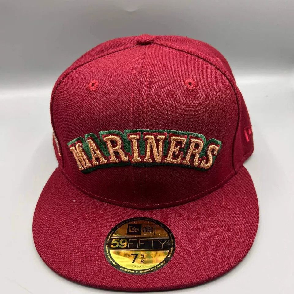 New Era Seattle Mariners Hat Men 7 5/8 59Fifty New Era MLB Fitted Size ONE SIZE - 2 Thumbnail