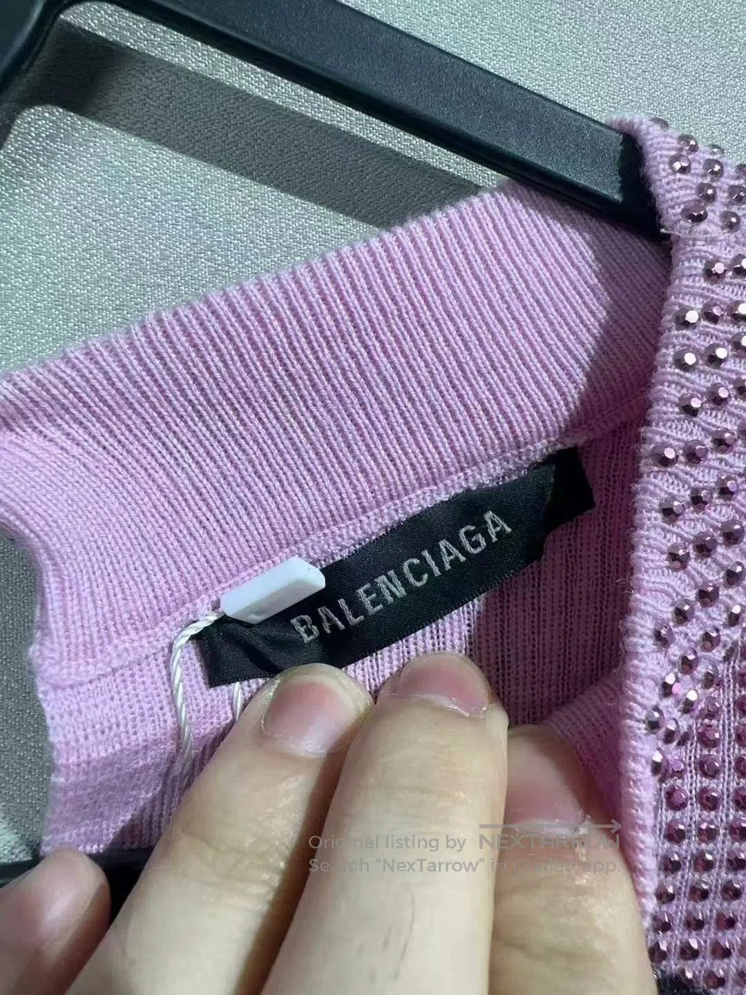 Balenciaga balenciaga pink knit logo long sleeve shirt. Size S / US 4 / IT 40 - 4 Thumbnail