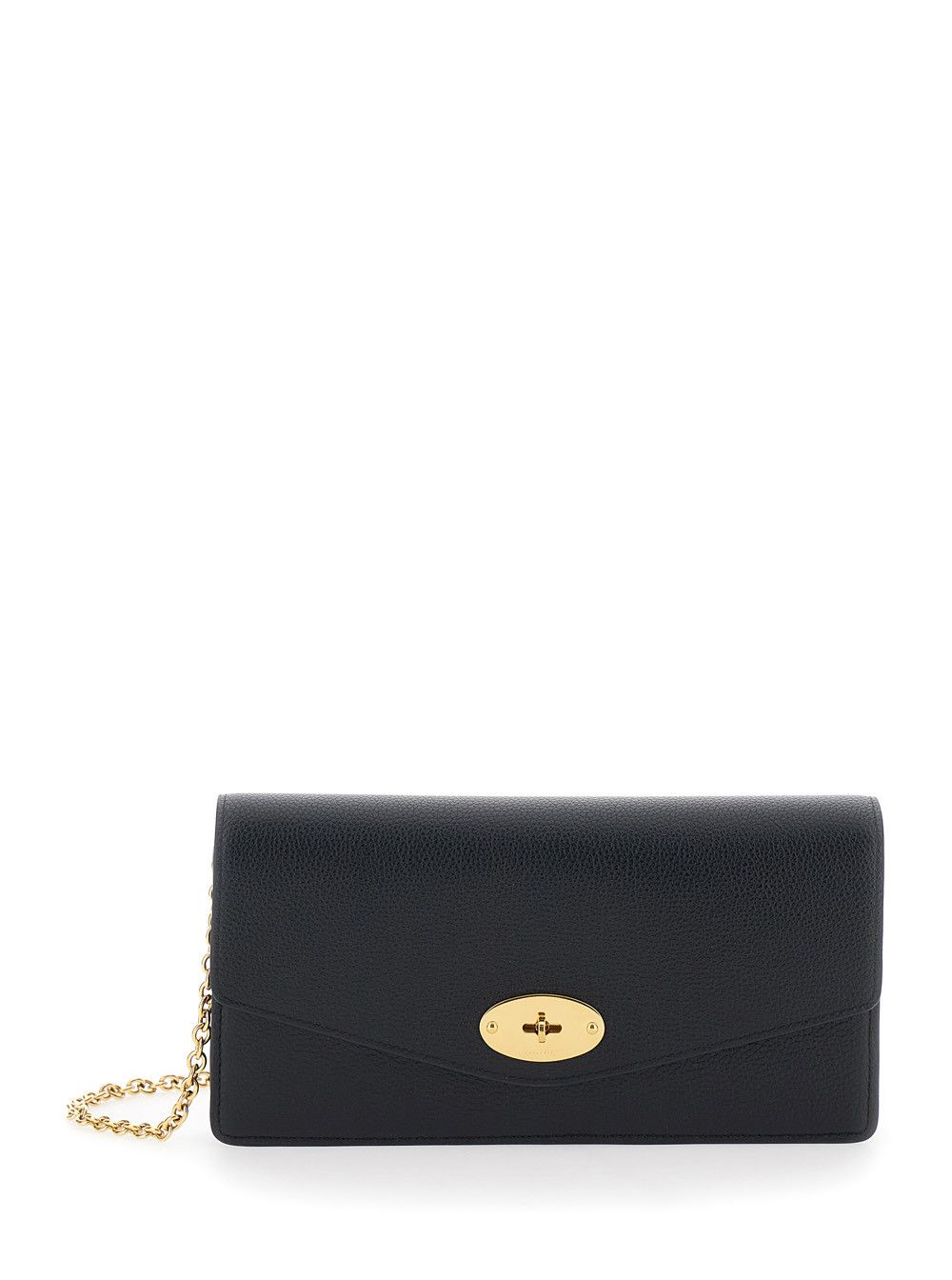 Mulberry 'Darley' Black Clutch with Chain Shoulder Strap in Hammered Leather Woman Size ONE SIZE - 1 Thumbnail