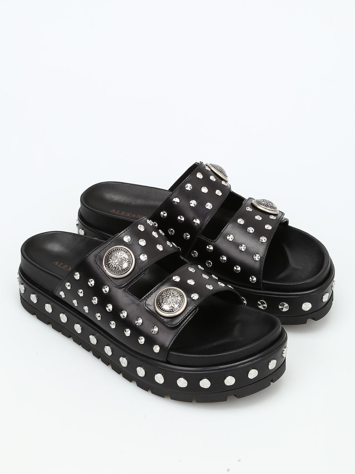 Alexander McQueen o1y0225 Slides in Black Size US 8.5 / IT 38.5 - 2 Thumbnail