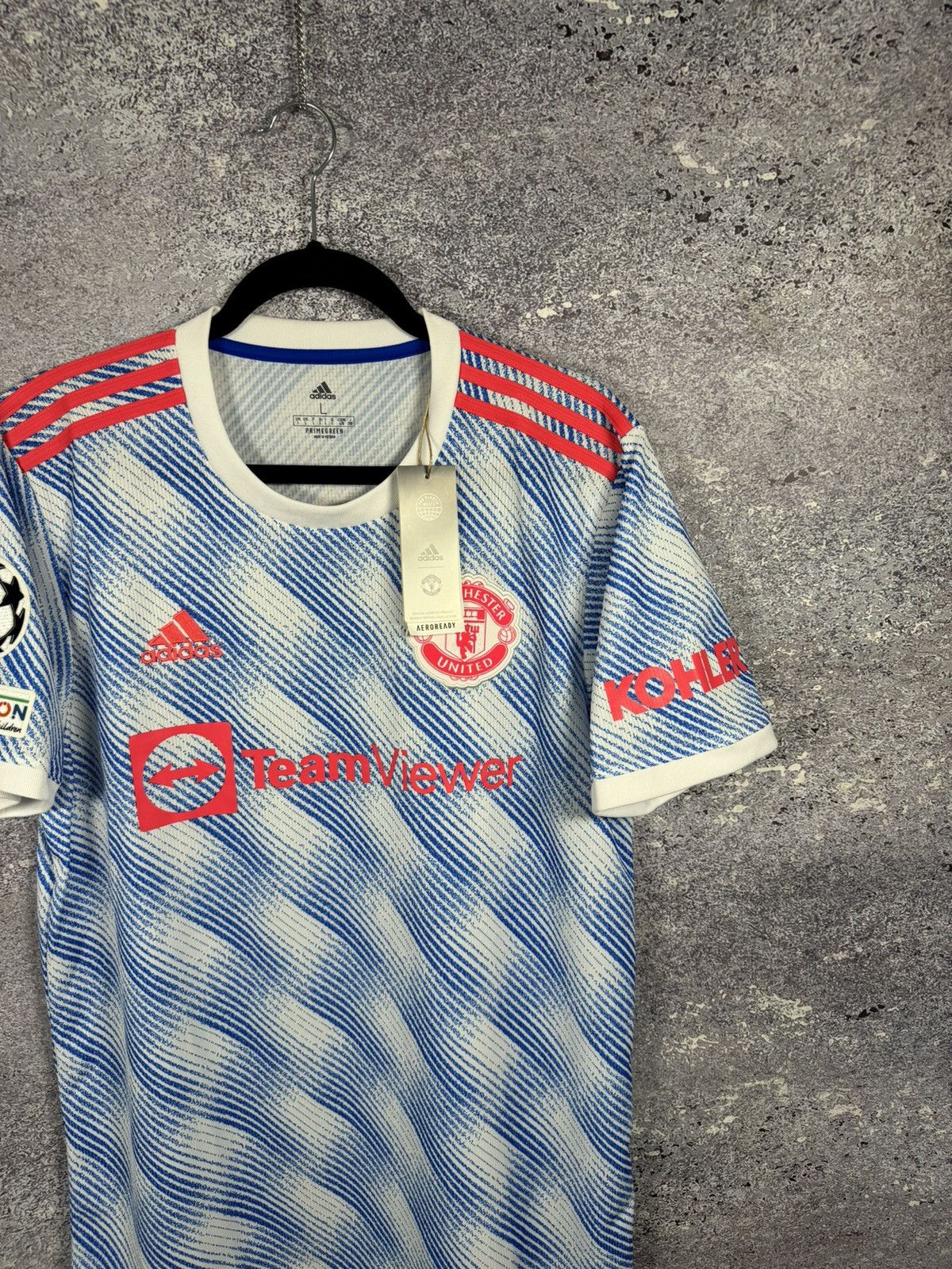 Adidas × Vintage NWT CAVANI Manchester United 2021/22 Away Adidas Jersey Size US L / EU 52-54 / 3 - 3 Thumbnail