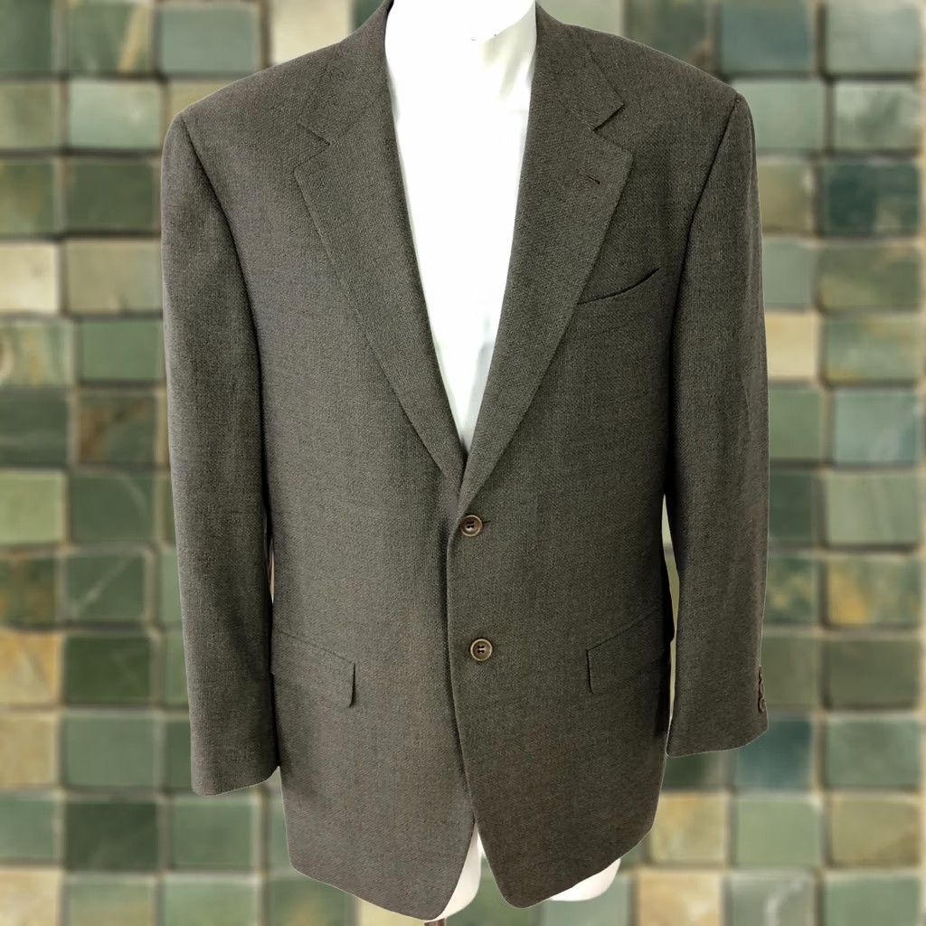Canali Canali Sport Coat Jacket Brown 100% Wool Button Blazer Mens Regular Sized 40 MINT Size 40R - 1 Thumbnail