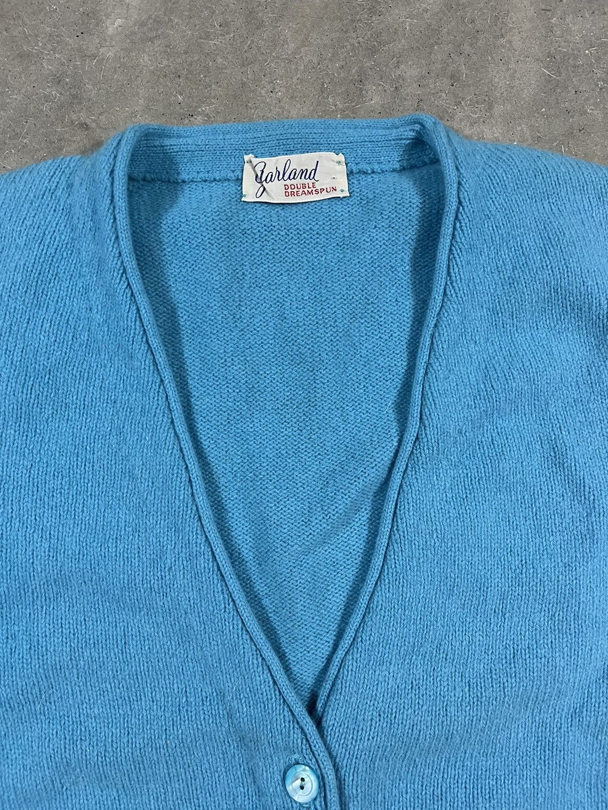Vintage Vintage 50s Blue Wool Cardigan Sweater Size M / US 6-8 / IT 42-44 - 3 Thumbnail