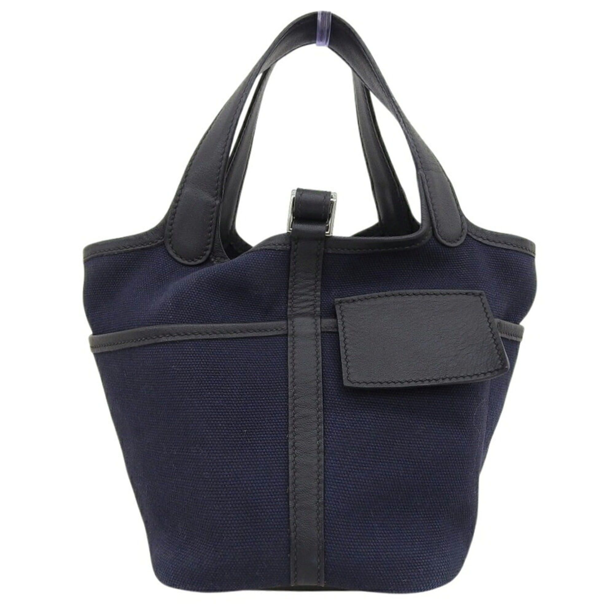 Hermes Hermes Picotin Lock Cargo PM 18 Z-stamp handbag, Toile Goelan x Swift, Blue Marine. Size ONE SIZE - 1 Thumbnail
